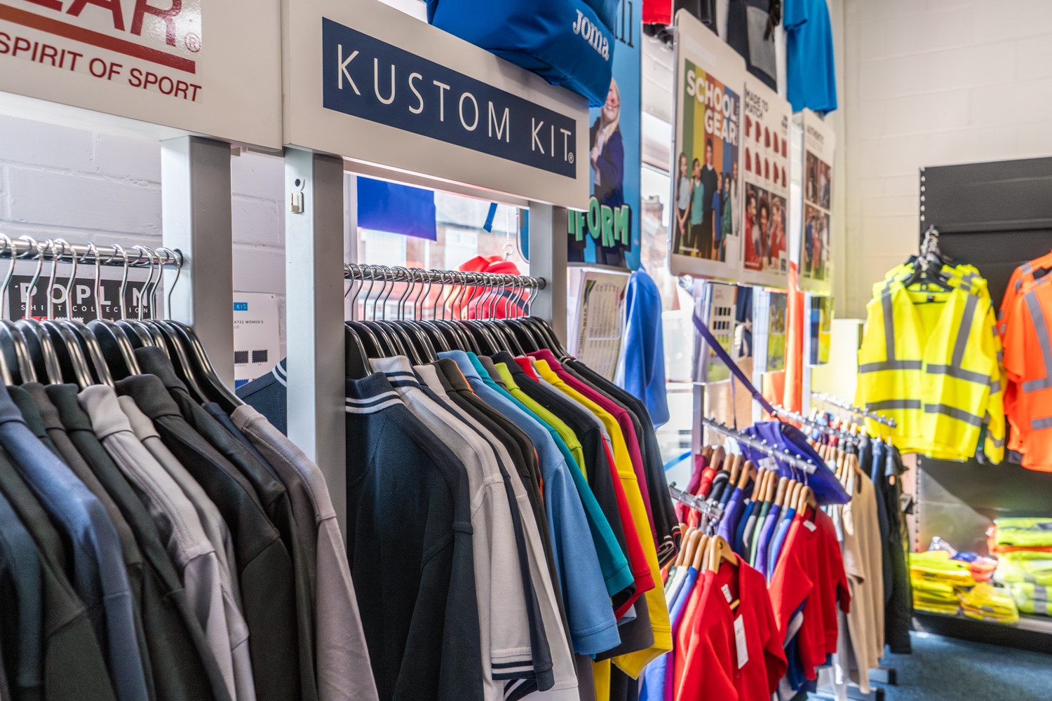 Quicksteps Doncaster schoolwear and workwear displays