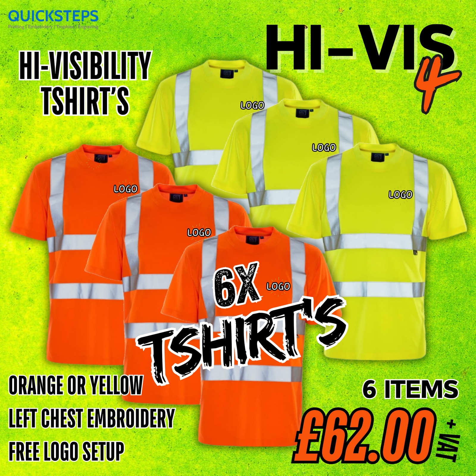 SuperTouch Hi-Vis 4 - 6 T-Shirts