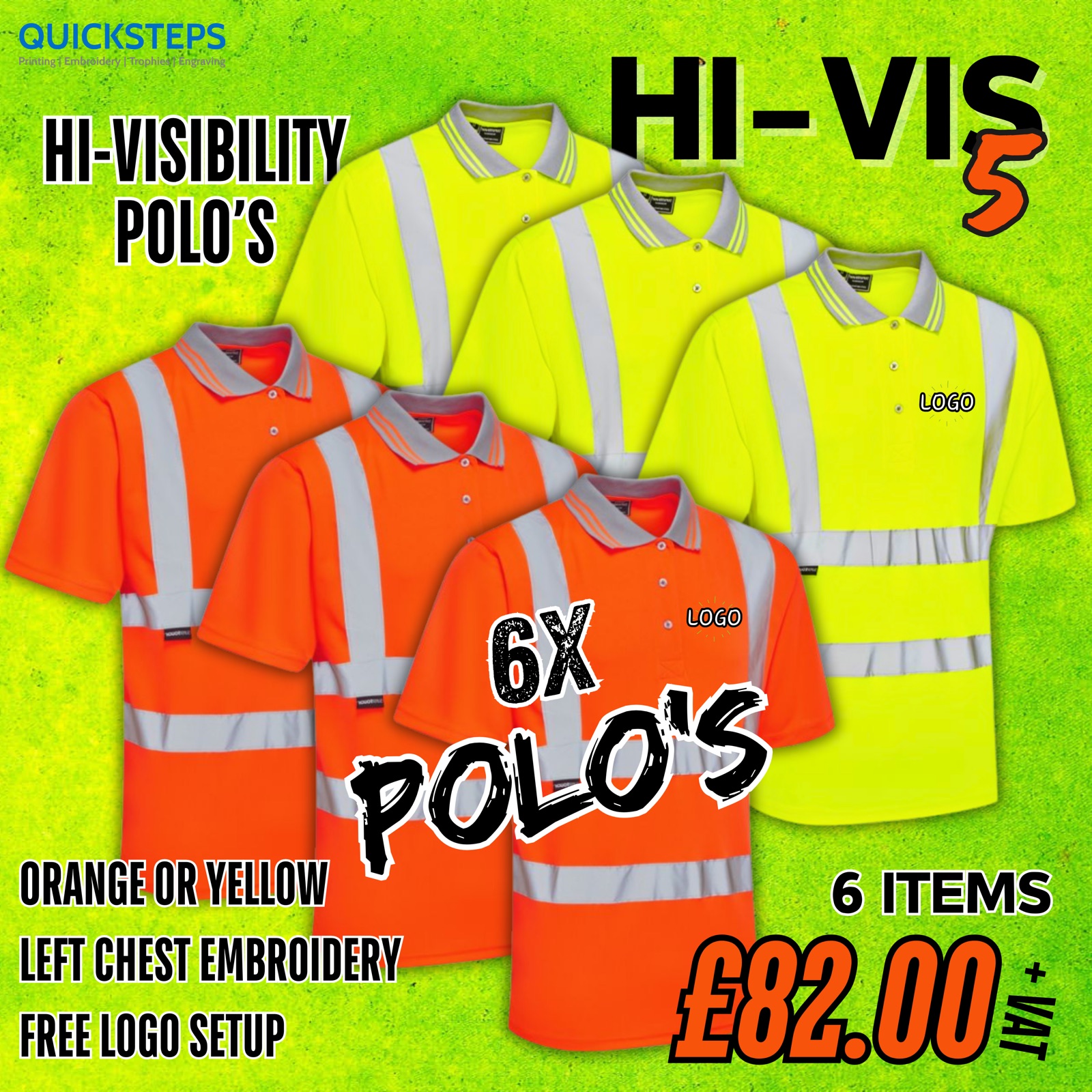 SuperTouch Hi-Vis 5 - 6 Polo Shirts